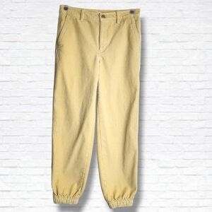 Aritzia Tna Ripcord Butter Yellow Corduroy Jogger Leg Pants Size 6